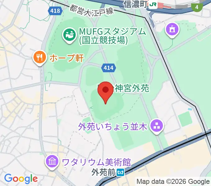 明治神宮野球場の地図