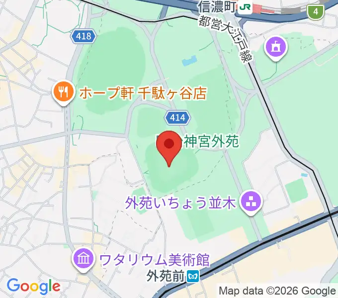明治神宮野球場の地図