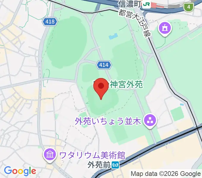 明治神宮野球場の地図