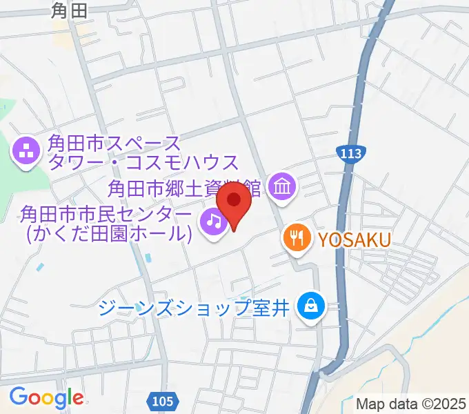 かくだ田園ホール（角田市市民センター）の地図