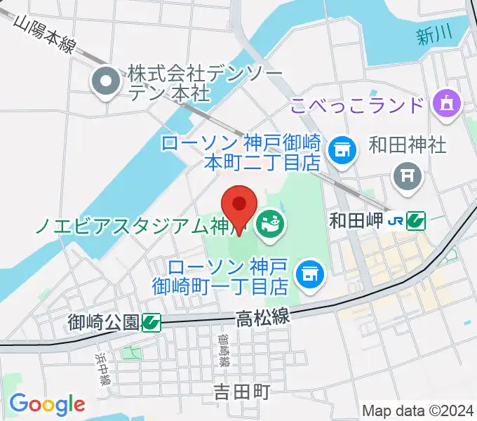 ノエビアスタジアム神戸の地図