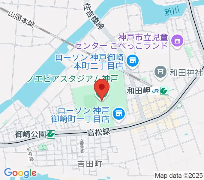 ノエビアスタジアム神戸の地図