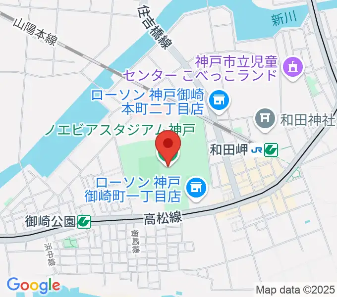 ノエビアスタジアム神戸の地図