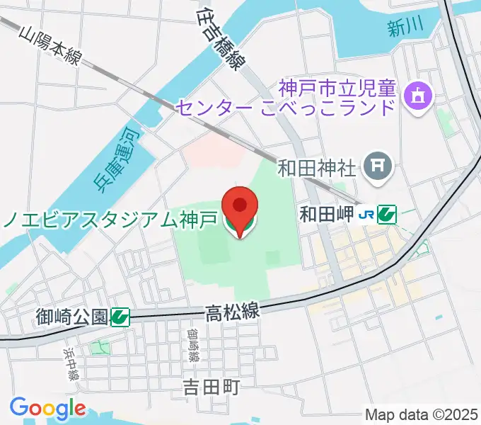 ノエビアスタジアム神戸の地図