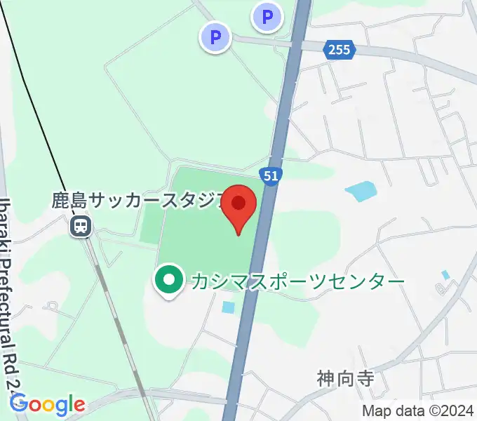 カシマサッカースタジアムの地図