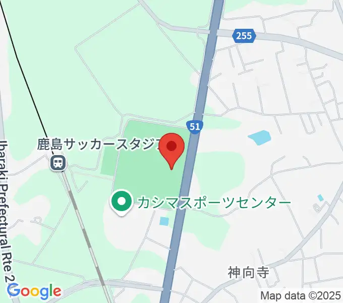 カシマサッカースタジアムの地図