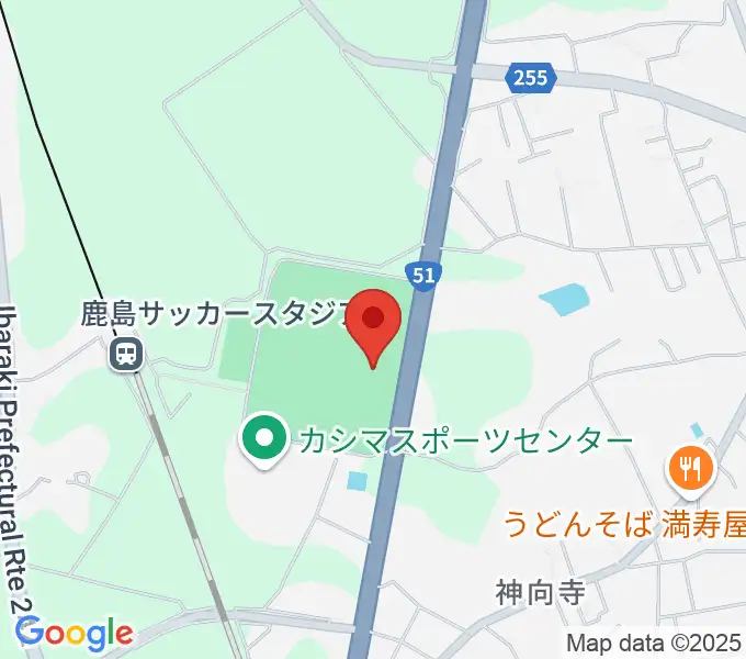 カシマサッカースタジアムの地図