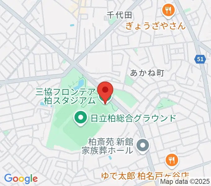 三協フロンテア柏スタジアムの地図