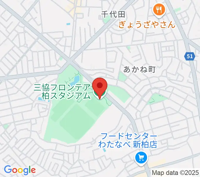 三協フロンテア柏スタジアムの地図