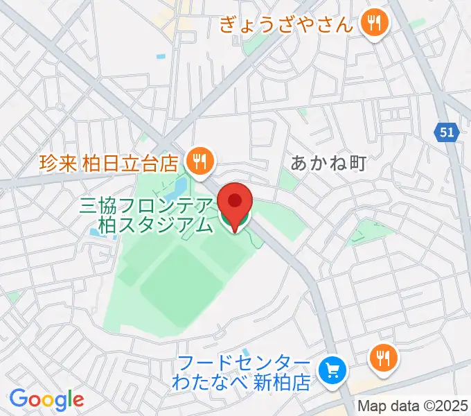 三協フロンテア柏スタジアムの地図