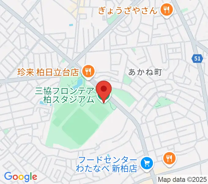三協フロンテア柏スタジアムの地図