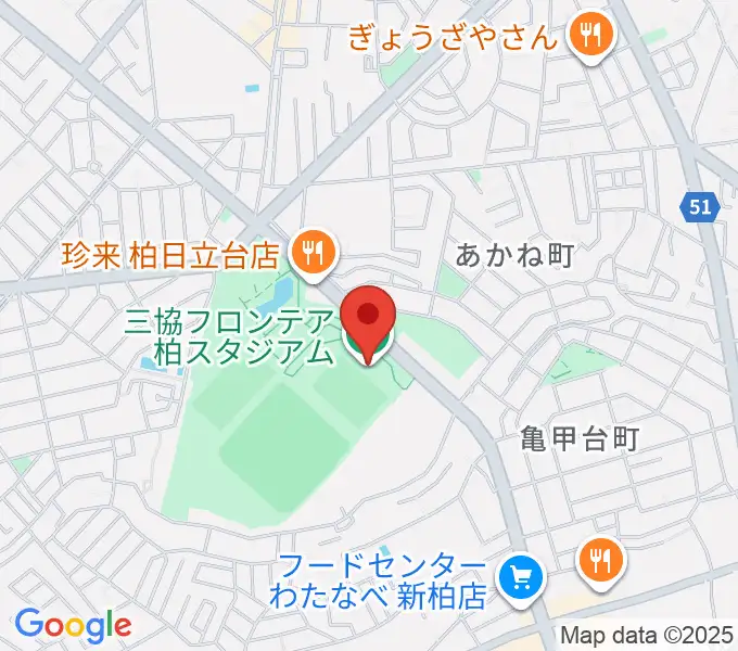三協フロンテア柏スタジアムの地図