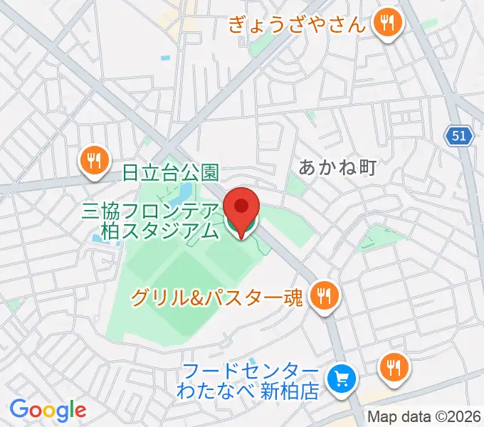 三協フロンテア柏スタジアムの地図