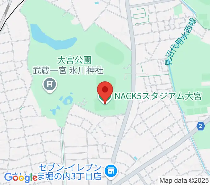 ナックファイブスタジアム大宮の地図