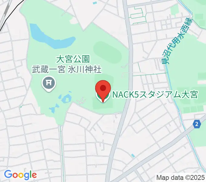 ナックファイブスタジアム大宮の地図
