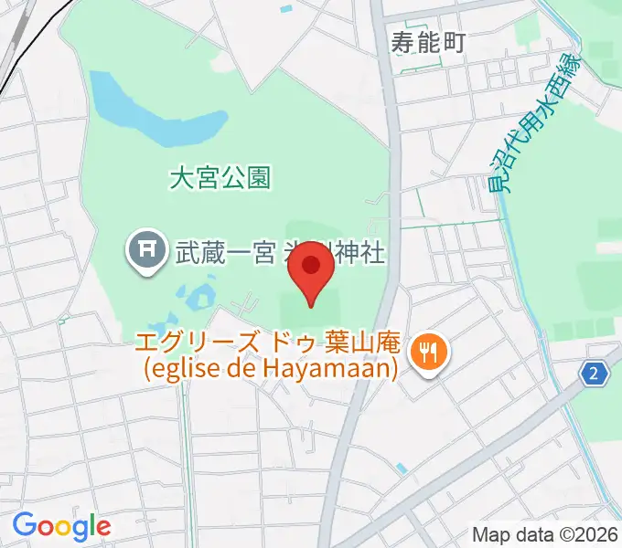 ナックファイブスタジアム大宮の地図