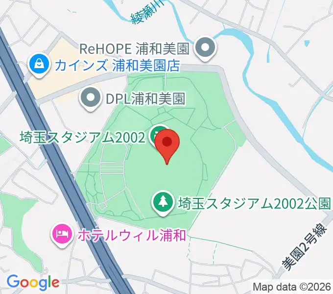 埼玉スタジアム2002の地図
