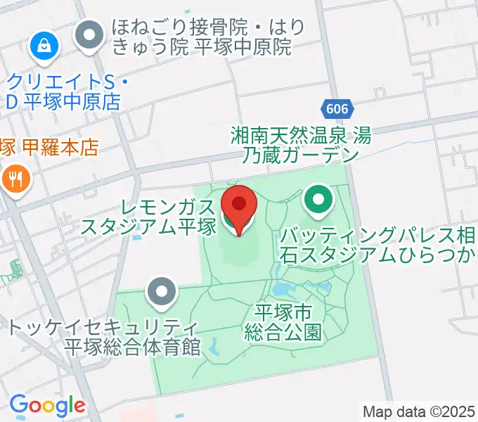レモンガススタジアム平塚の地図