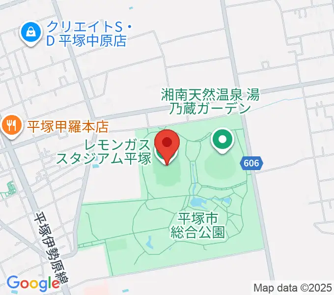 レモンガススタジアム平塚の地図