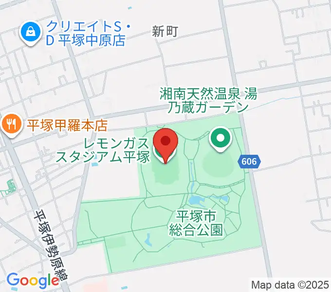 レモンガススタジアム平塚の地図