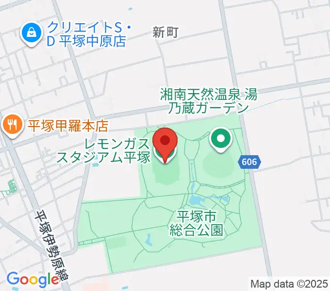 レモンガススタジアム平塚の地図