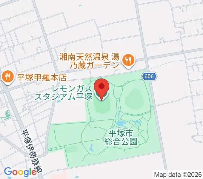 レモンガススタジアム平塚の地図