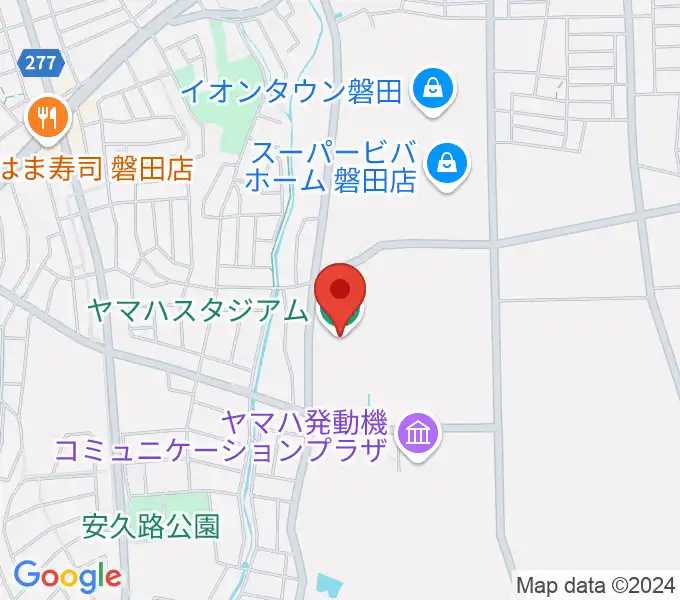 ヤマハスタジアムの地図