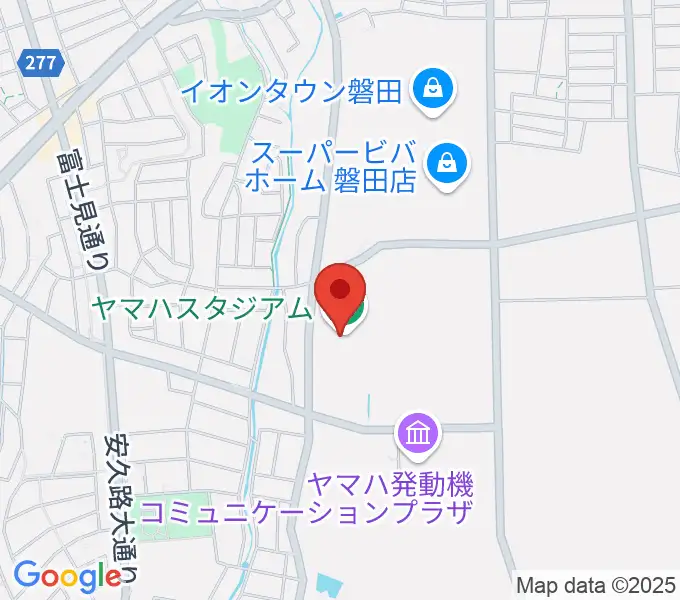 ヤマハスタジアムの地図