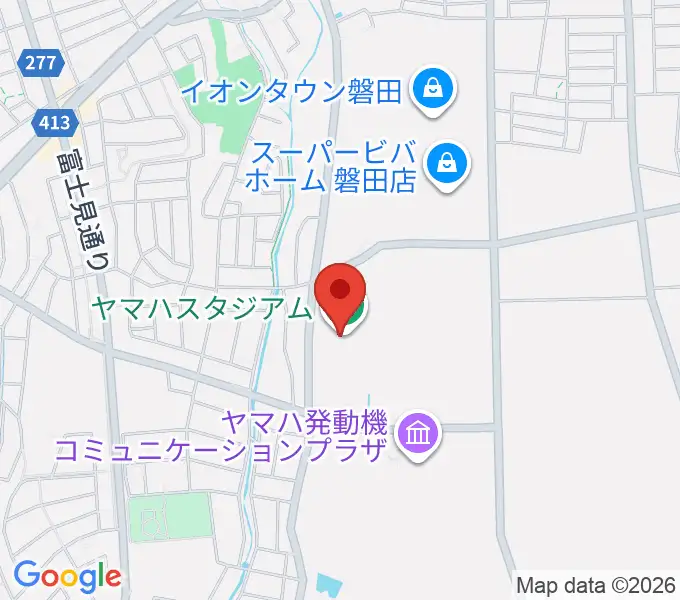 ヤマハスタジアムの地図