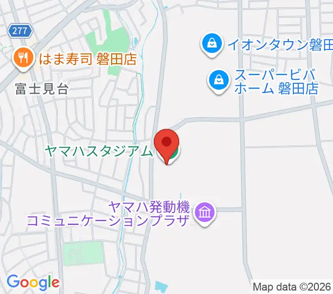 ヤマハスタジアムの地図
