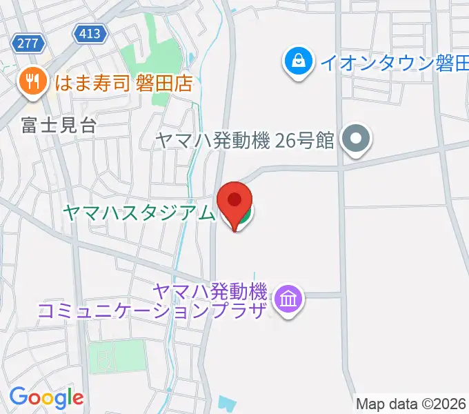 ヤマハスタジアムの地図