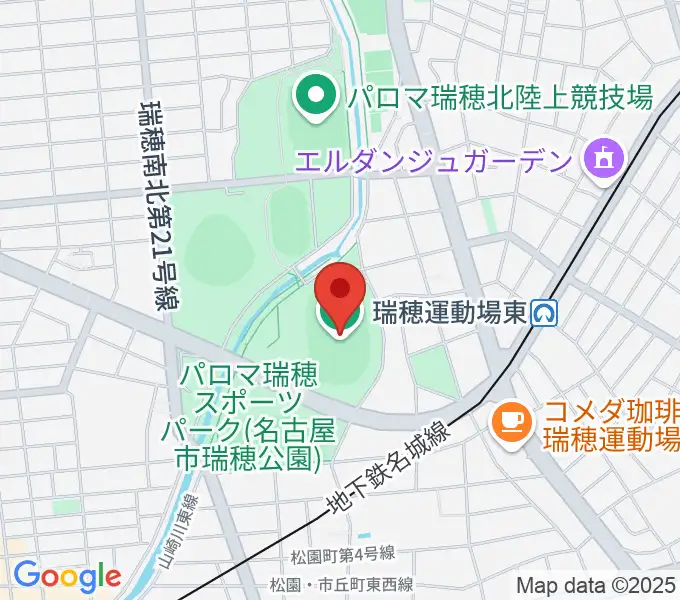 パロマ瑞穂スタジアムの地図