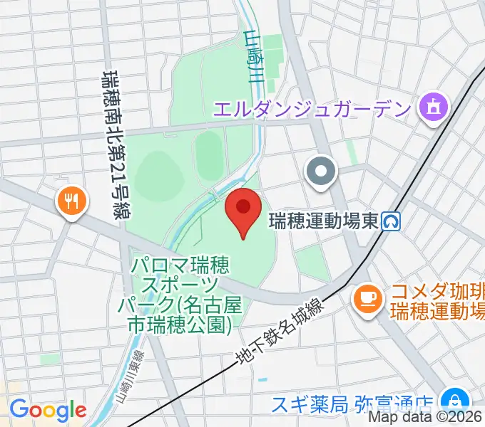 パロマ瑞穂スタジアムの地図