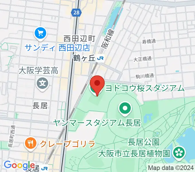 ヨドコウ桜スタジアムの地図