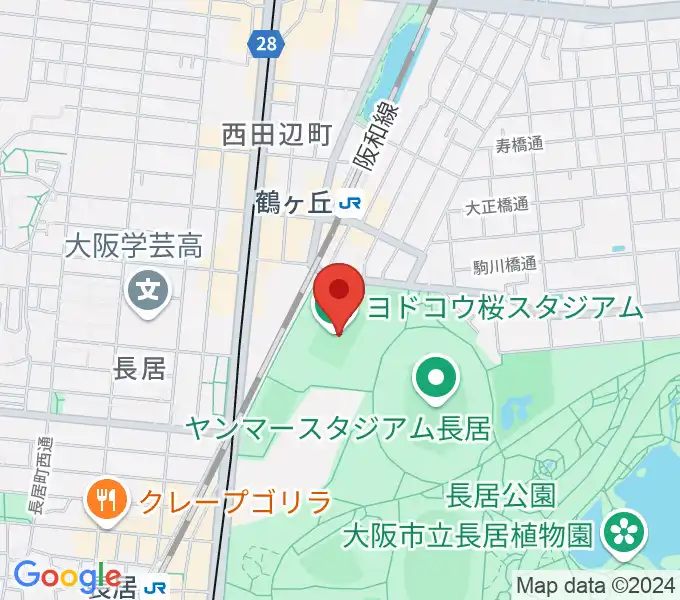 ヨドコウ桜スタジアムの地図