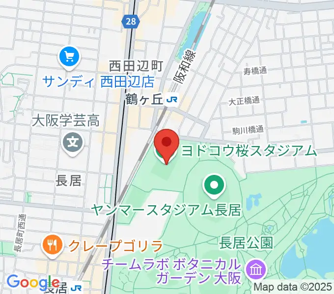 ヨドコウ桜スタジアムの地図