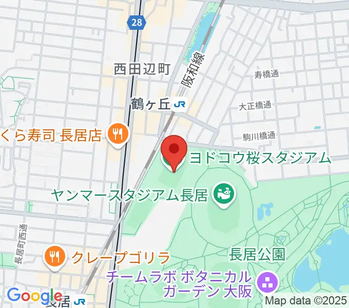 ヨドコウ桜スタジアムの地図
