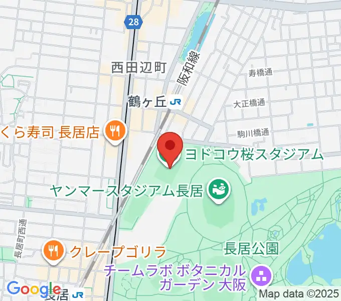 ヨドコウ桜スタジアムの地図