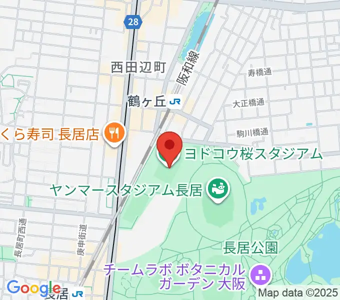 ヨドコウ桜スタジアムの地図