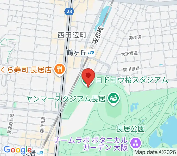 ヨドコウ桜スタジアムの地図