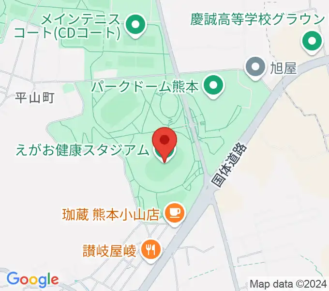 えがお健康スタジアムの地図