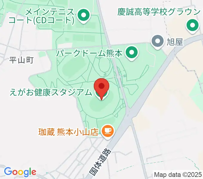 えがお健康スタジアムの地図