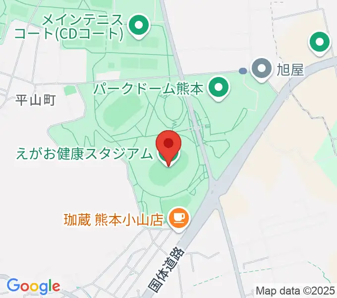 えがお健康スタジアムの地図