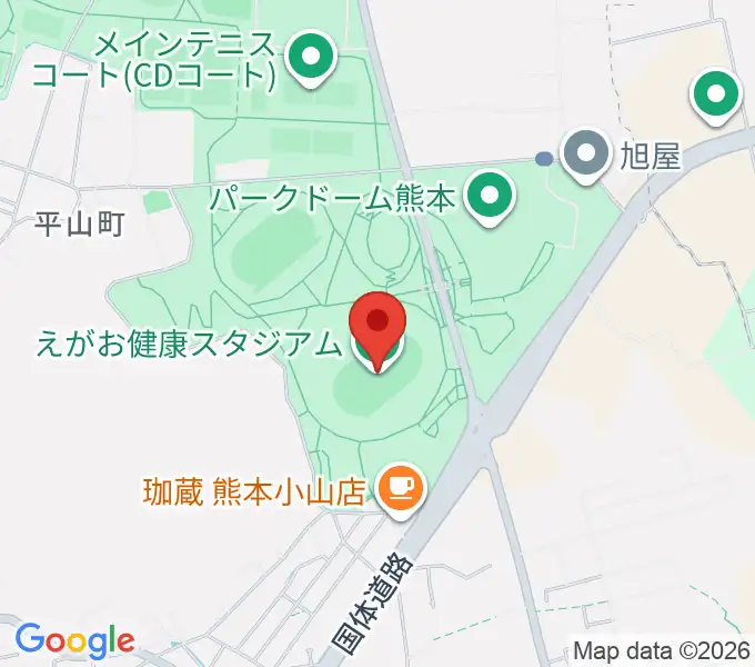 えがお健康スタジアムの地図