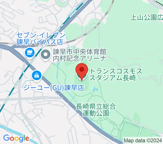 トランスコスモススタジアム長崎の地図