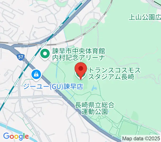 トランスコスモススタジアム長崎の地図