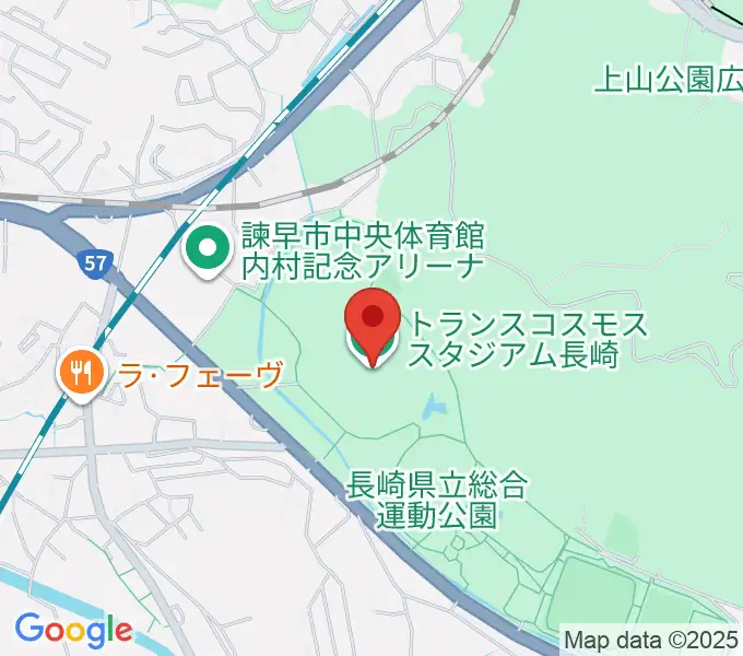 トランスコスモススタジアム長崎の地図
