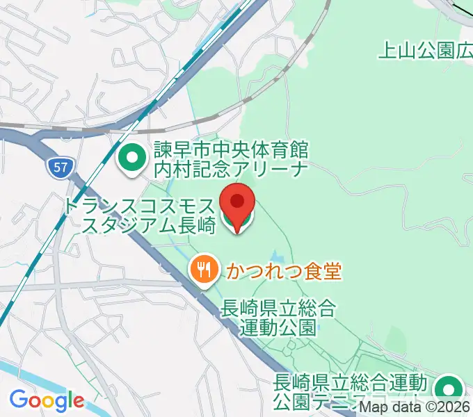 トランスコスモススタジアム長崎の地図