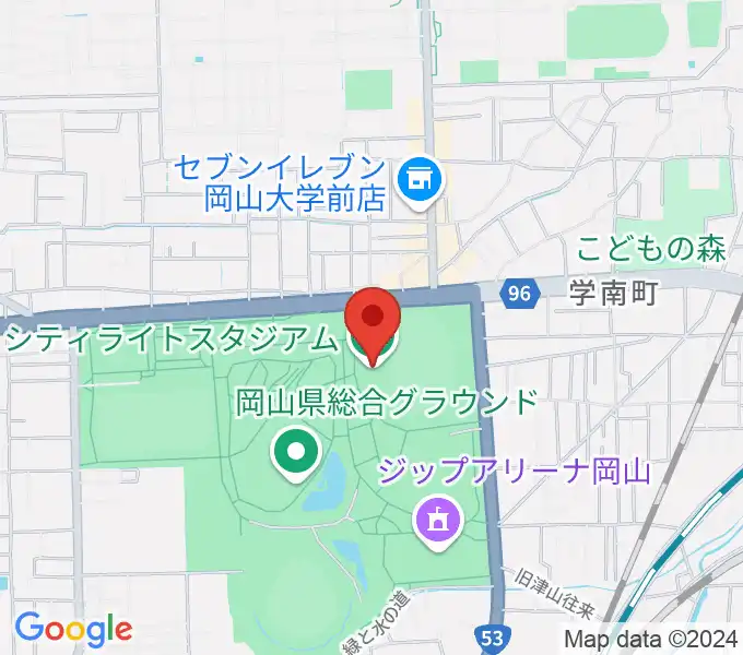 JFE晴れの国スタジアムの地図