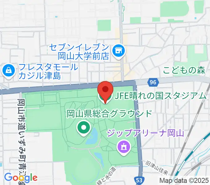 JFE晴れの国スタジアムの地図